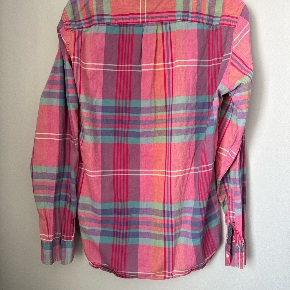 J Crew Cotton Colorful Plaid Button-Up Shirt - Picture 4 of 5